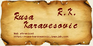 Rusa Karavesović vizit kartica
